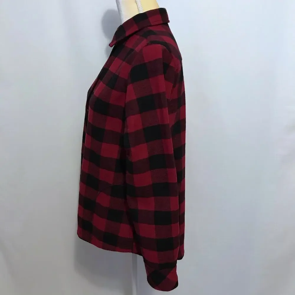 Orvis NWT Buffalo Plaid Shirt Fleece Lined Jacket Women S